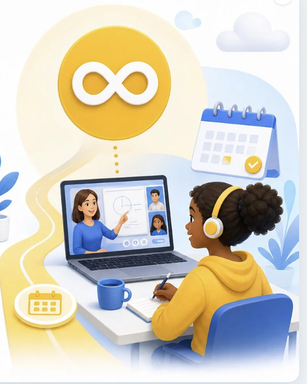 Élève suivant des cours Easy-Schoolnet avec l'abonnement mensuel