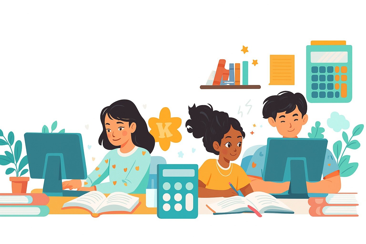 Illustration d'apprentissage en ligne - Soutien scolaire Easy-Schoolnet avec tableaux blancs interactifs